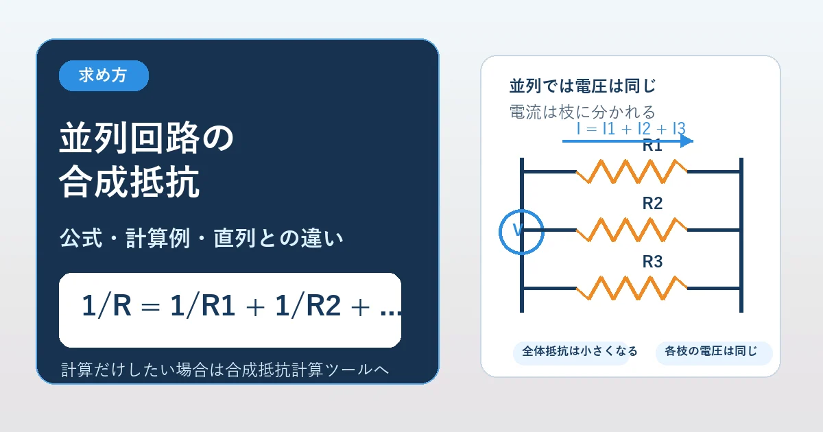 並列回路の合成抵抗 公式 計算例 直列との違い